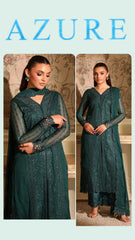 Azure Luxury Chiffon Unstitch 3pc suit