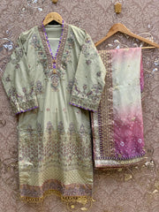 Nafasat Luxury Cotton 3pc Embroidered Stitched Collection D-11