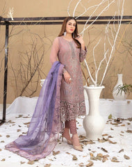 Maria B Exclusive Cotton Unstitched 3pc Purple