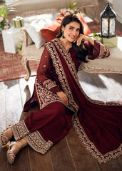 Azure Exclusive Cotton Unstitch 3pc suit Colour Berry Dusk