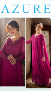 Azure Exclusive Cotton Unstitched 3pc Dark Pink