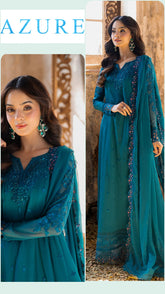 Azure Exclusive Cotton Unstitched 3pc