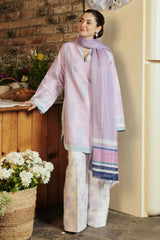 Zara Shahjahan Exclusive Cotton Unstitched 3pc Purple