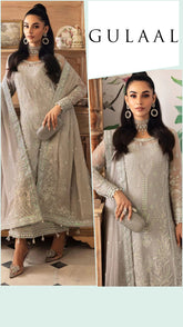 Gulaal Exclusive Cotton - Semi Stitch 3pc Grey