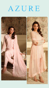 Azure Luxury Chiffon Unstitch 3pc suit