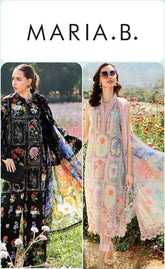 11.11 Mega Sale | Maria B M-Series ’25 Lawn Unstitched 3PC – Black
