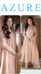 Azure Exclusive Cotton Unstitched 3pc Peach