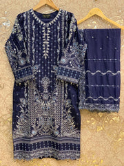 Nafasat Luxury Cotton 3pc Embroidered Stitched Collection D-07