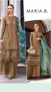Maria B Exclusive Cotton Unstitched 3pc Brown