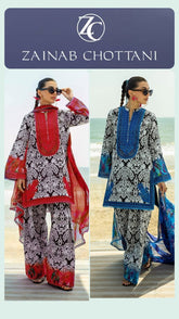 11.11 Mega Sale | Zainab Chotani Lawn Printed Unstitched 3PC Suit