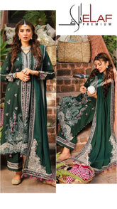 Elaf PREMIUM exclusive cotton lawn unstitch 3pc Green