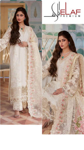 Elaf premium exclusive cotton lawn unstitch 3pc Skin