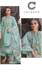 Crimson Exclusive Cotton Lawn Unstitch 3pc-Green