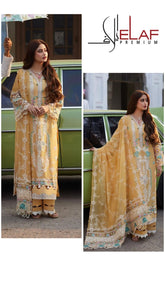 Elaf Exclusive Cotton Unstitched 3pc Lemon