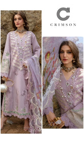 Crimson Exclusive Cotton Unstitched 3pc Light Purple