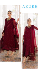 Azure Exclusive Cotton Unstitched 3pc Maroon