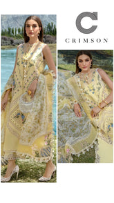 Crimson Exclusive Cotton Unstitched 3pc Lemon