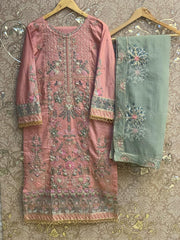 Nafasat Luxury Cotton 3pc Embroidered Stitched Collection D-01