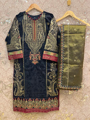 Nafasat Luxury Cotton 3pc Embroidered Stitched Collection D-06