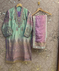 Nafasat Luxury Chiffon 3pc Embroidered Stitched Collection D-03