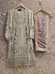 Nafasat Luxury Chiffon 3pc Embroidered Stitched Collection D-02