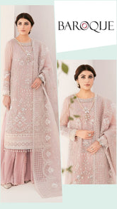 Baroque Exclusive Cotton Unstitch 3pc Pink