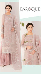Baroque Exclusive Cotton Unstitch 3pc Pink