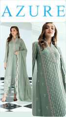 Azure Exclusive Cotton Unstitched 3pc Color Green