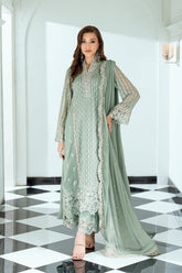Azure Exclusive Cotton Unstitched 3pc Color Green