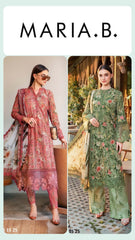 Maria b M_Series Unstitch 3pc suit Colour Rust