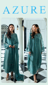 Azure Exclusive Cotton Unstitch 3pc suit