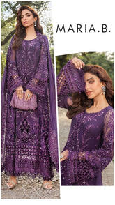 Maria B Exclusive Cotton Unstitched 3pc Purple