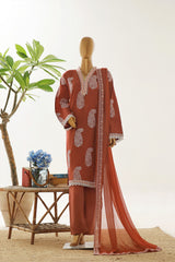 Nafasat Floral Cotton Embroidered Unstitched Collection D-01