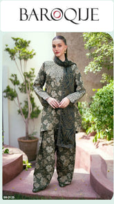 Baroque Lawn Unstitched 3pc Green