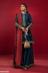 Maria B Exclusive Cotton Unstitch 3pc Zinc Blue