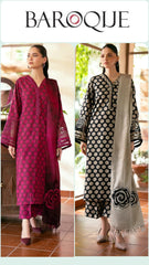 Baroque Printed Unstitched 3pc