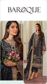 Baroque Luxury Chiffon Unstitched 3pc