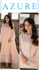 Azure Exclusive Cotton Unstitched 3pc