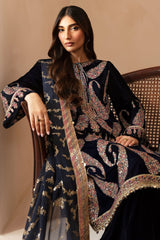 Jazmin Exclusive Cotton Unstitched 3pc Navy blue