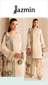 Jazmin Luxury Chiffon Unstitch 3pc Skin