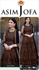 Asim jofa Luxury Net Frock 3pc Unstitch