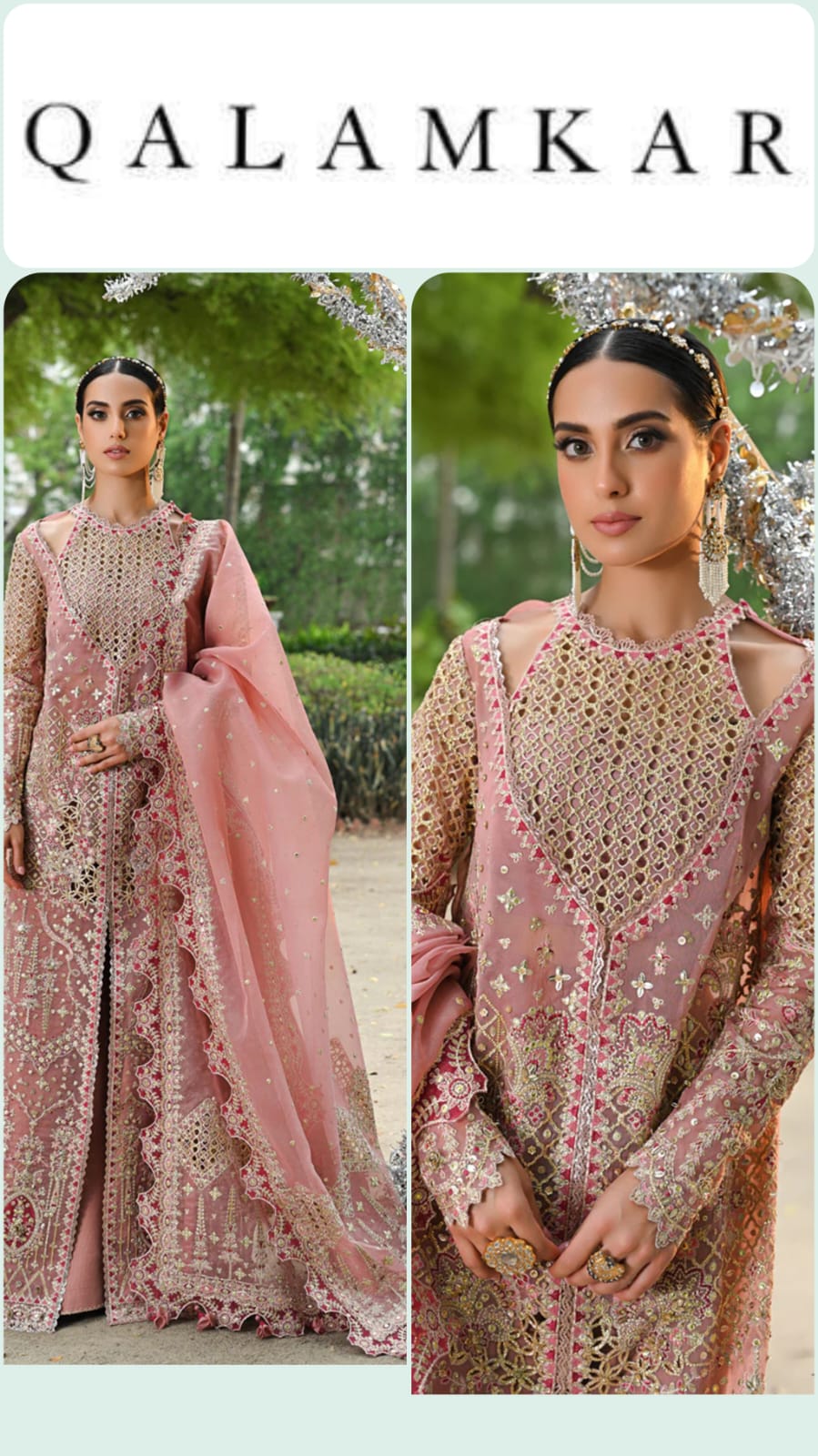 Qalamkar Exclusive Cotton Unstitch 3Pc Peach Colour