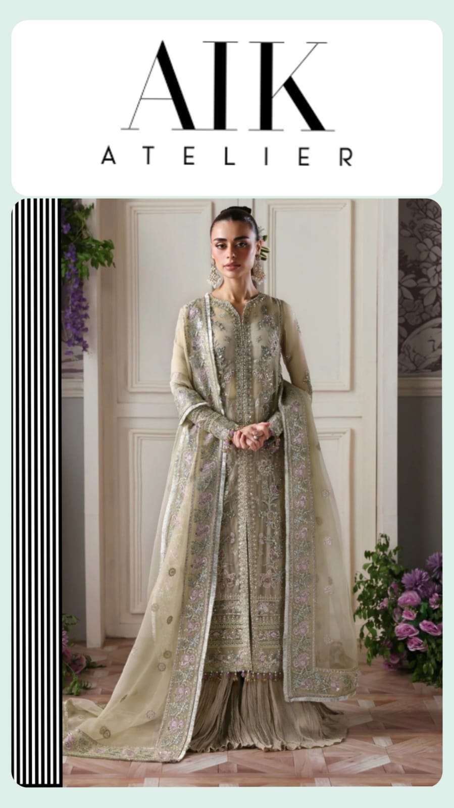 AIK ATELIER LUXURY CHIFFON UNSTITCH 3PC SUIT