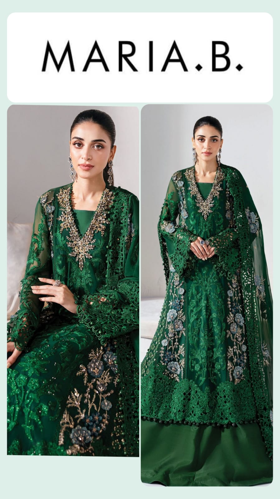Maria b Luxury Chiffon Unstitch 3pc suit