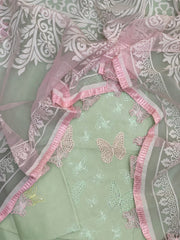 Flutteria Butterfly Luxury chikankari Embroidered 3pc suit