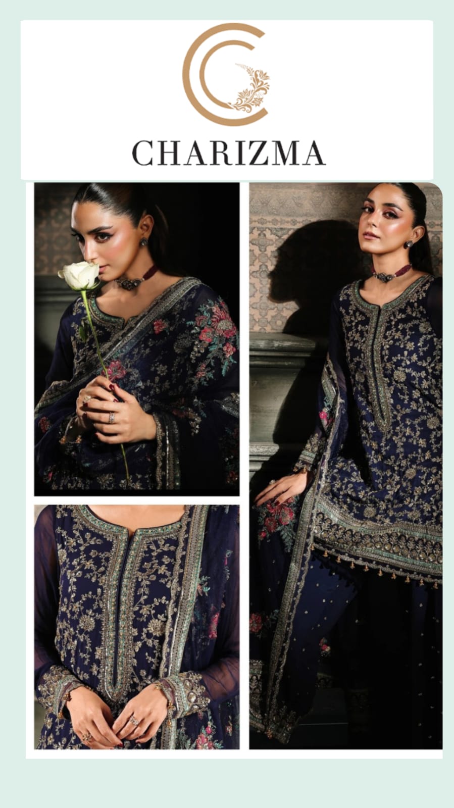 Charizma Luxury Chiffon Unstitched 3pc