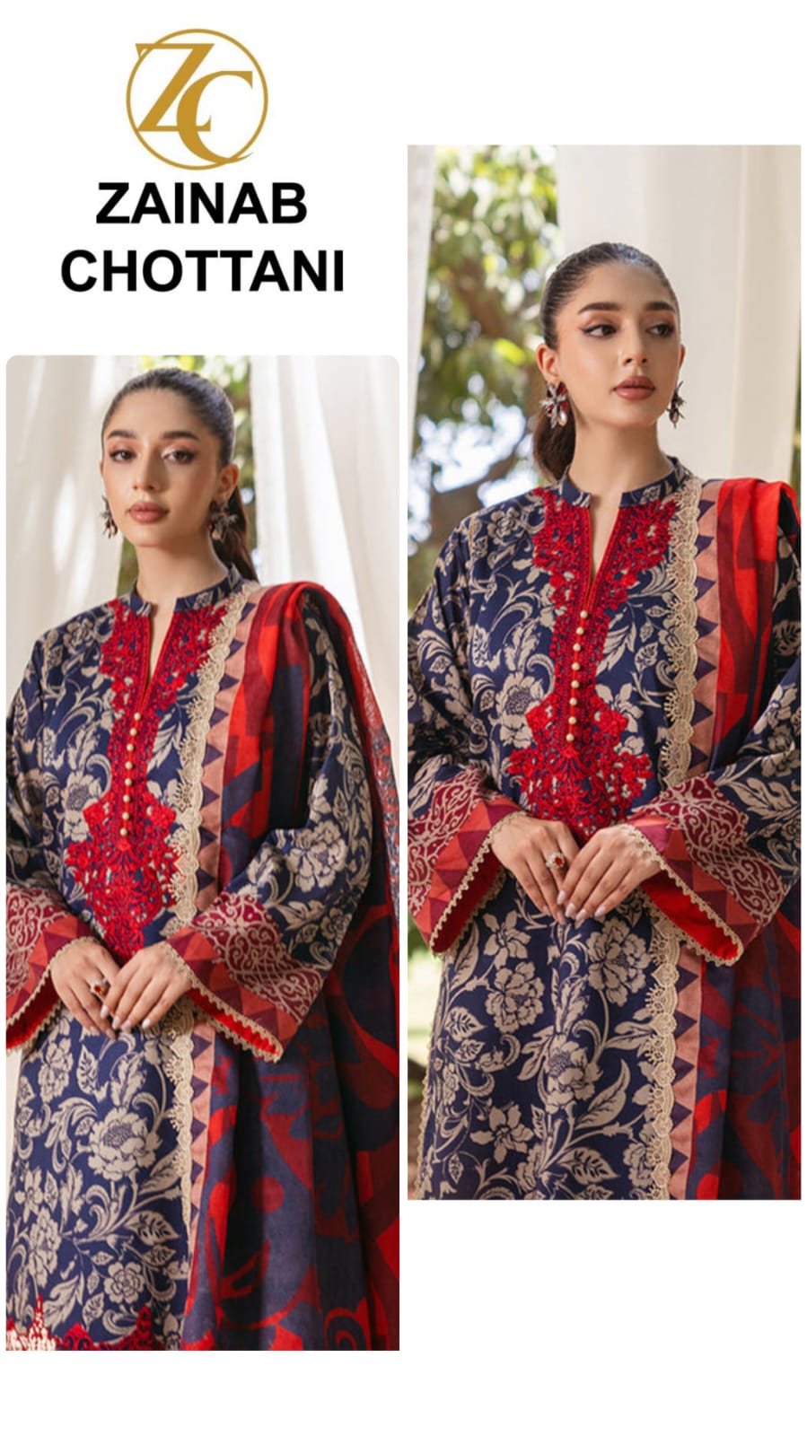 Zainab Chottani Lawn Unstitched 3pc D-05