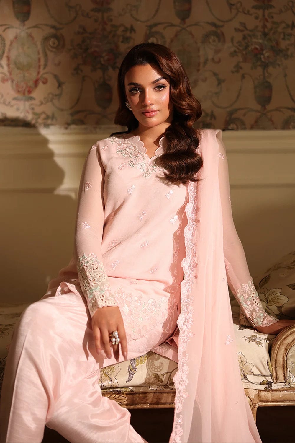 Azure Luxury Chiffon Unstitch 3pc suit