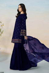 Maria B Exclusive Cotton Unstitched 3pc Navy Blue