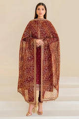 Baroque Luxury chiffo  Unstitch 3pc suit